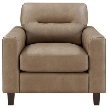 Scotland - Faux Leather Upholstered Track Arm Chair