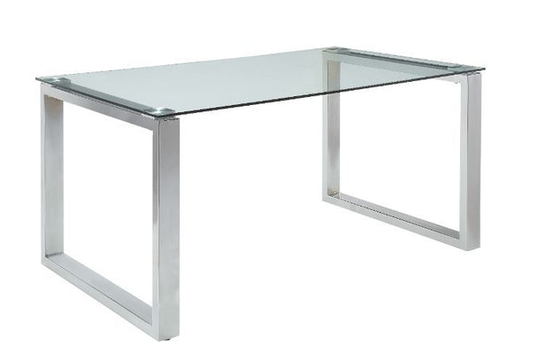 Abraham - Dining Table - Clear Glass Top & Chrome