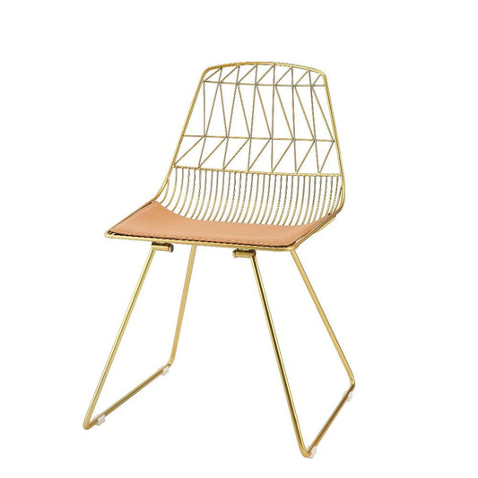 Fantasia - Side Chair (Set of 2) - Whiskey Synthetic Leather & Gold