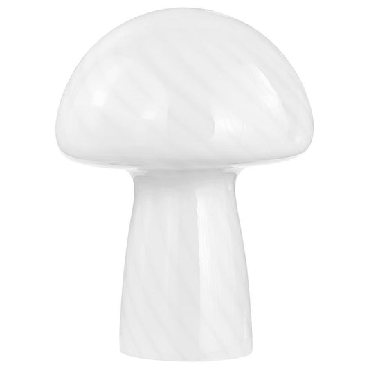 Kanaby - Mushroom Shaped Glass Bedside Table Lamp - White