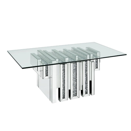 Noralie - 47" X 28" Coffee Table - Mirrored & Faux Diamonds