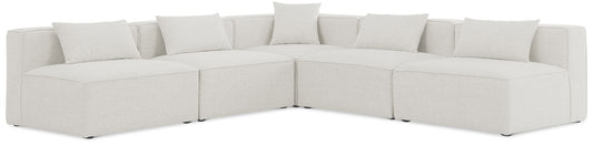 Cube - Linen 5 Piece Modular Corner Armless Sectional