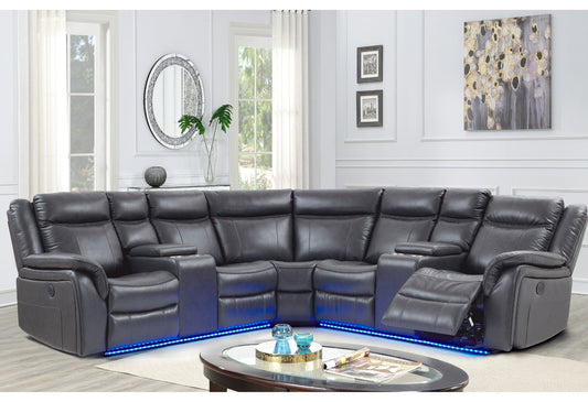 UM02 - Sectional With LED - Charcoal