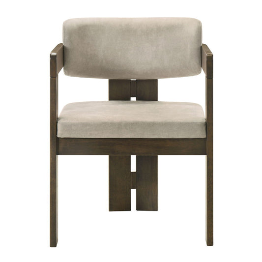 Destin - Side Chair - Light Gray Fabric & Walnut