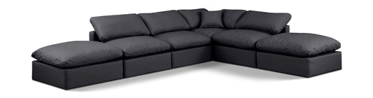 Indulge - Faux Leather 6 Piece Modular Armless Sectional
