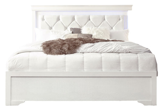 Pompei - Full Bed With LED - White