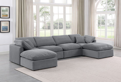 Indulge - Velvet 6 Piece Modular Double Chaise Sectional