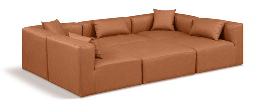 Cube - 6 Piece Modular Sectional - Cognac