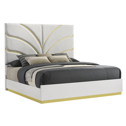 Giovanni White Bed - bed-only view. Shared supplier photo; photographed bed size is not verified.