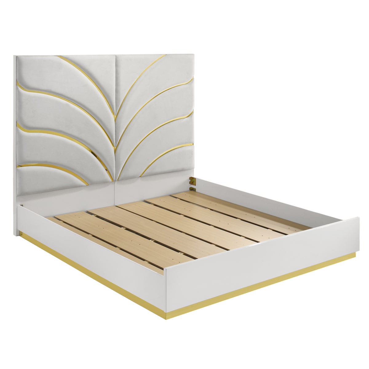 Giovanni White Bed - bed frame and slats.