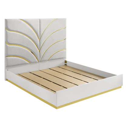 Giovanni White Bed - bed frame and slats.