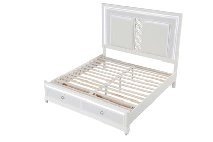 Abigale White Bed - bed frame and slats.
