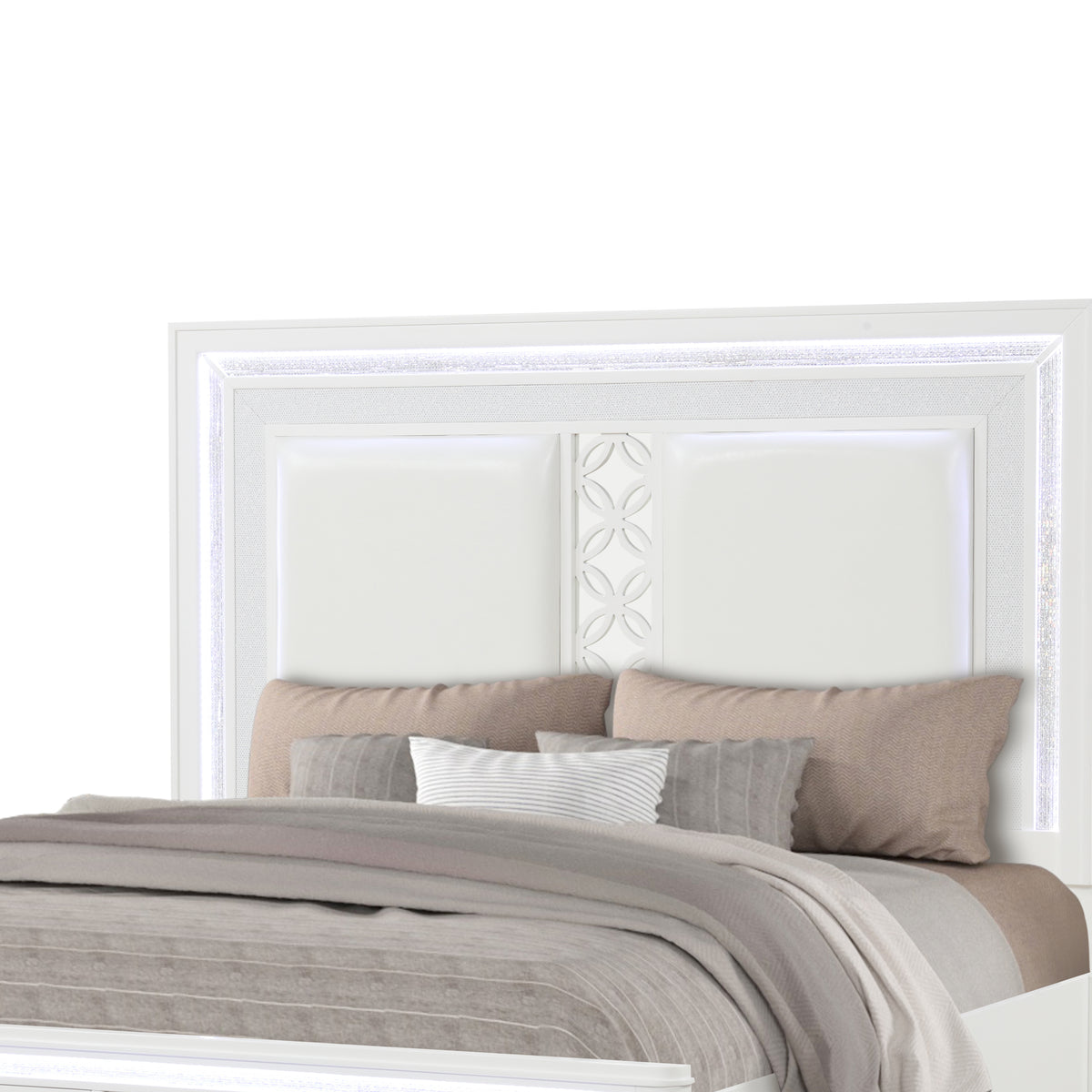 Abigale White Bed - headboard detail.