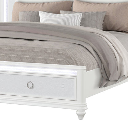 Abigale White Bed - footboard detail.