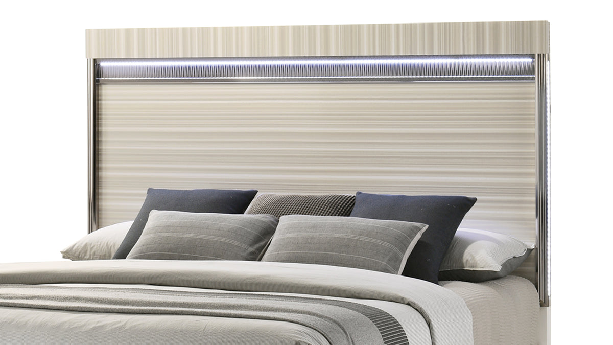 Leonor Gray Bed - headboard detail.