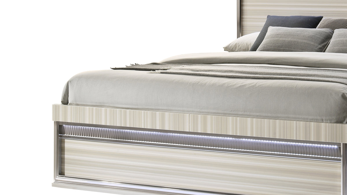 Leonor Gray Bed - footboard detail.
