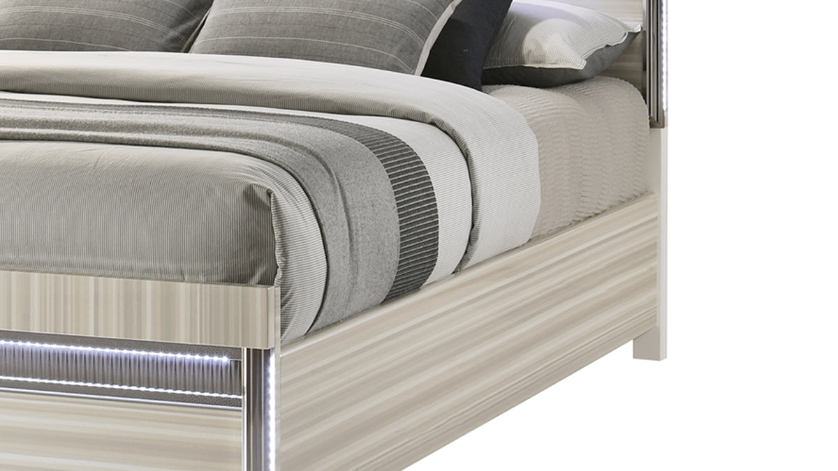 Leonor Gray Bed - bed rail detail.