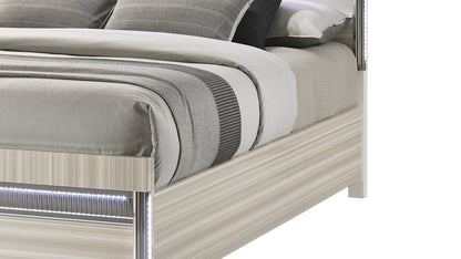 Leonor Gray Bed - bed rail detail.