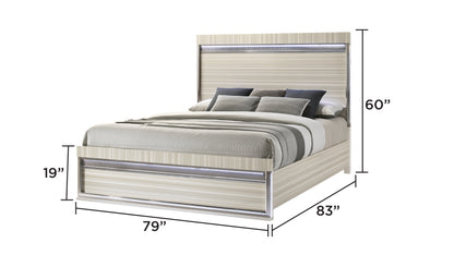 Leonor Gray Bed - King bed dimension diagram; applies to King size only.