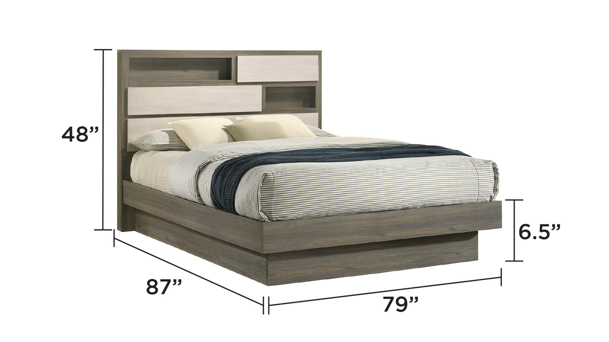 GEM Gray Bed - King bed dimension diagram; applies to King size only.