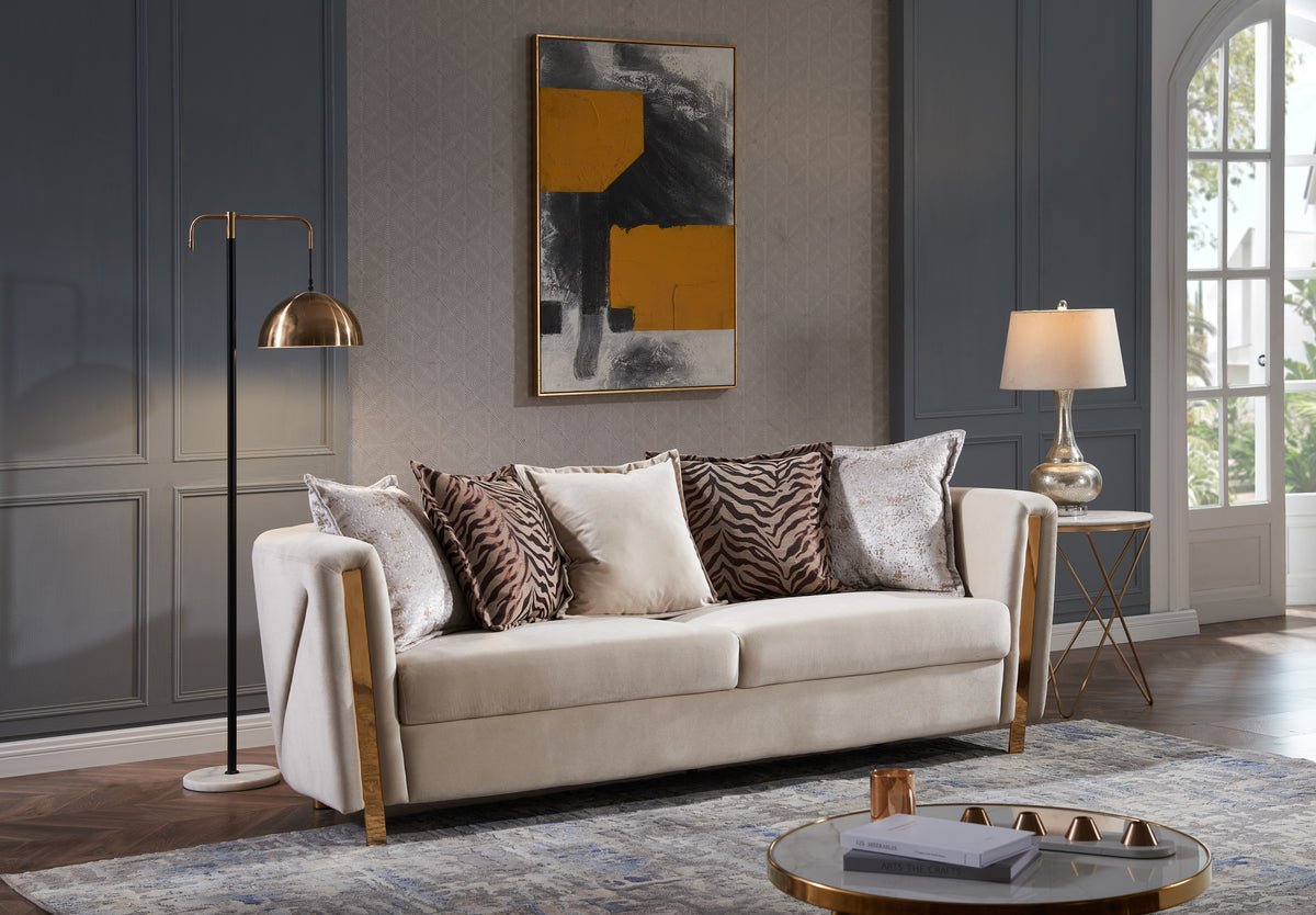 chanelle beige sofa — primary product view.