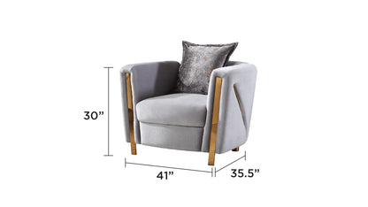 chanelle gray chair — supplier dimension diagram.