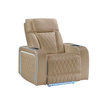 electra caramel recliner — primary view.