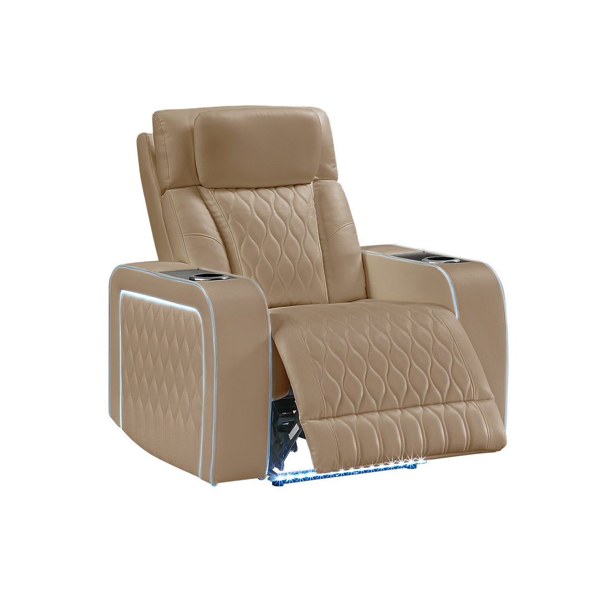 electra caramel recliner — product detail 3.