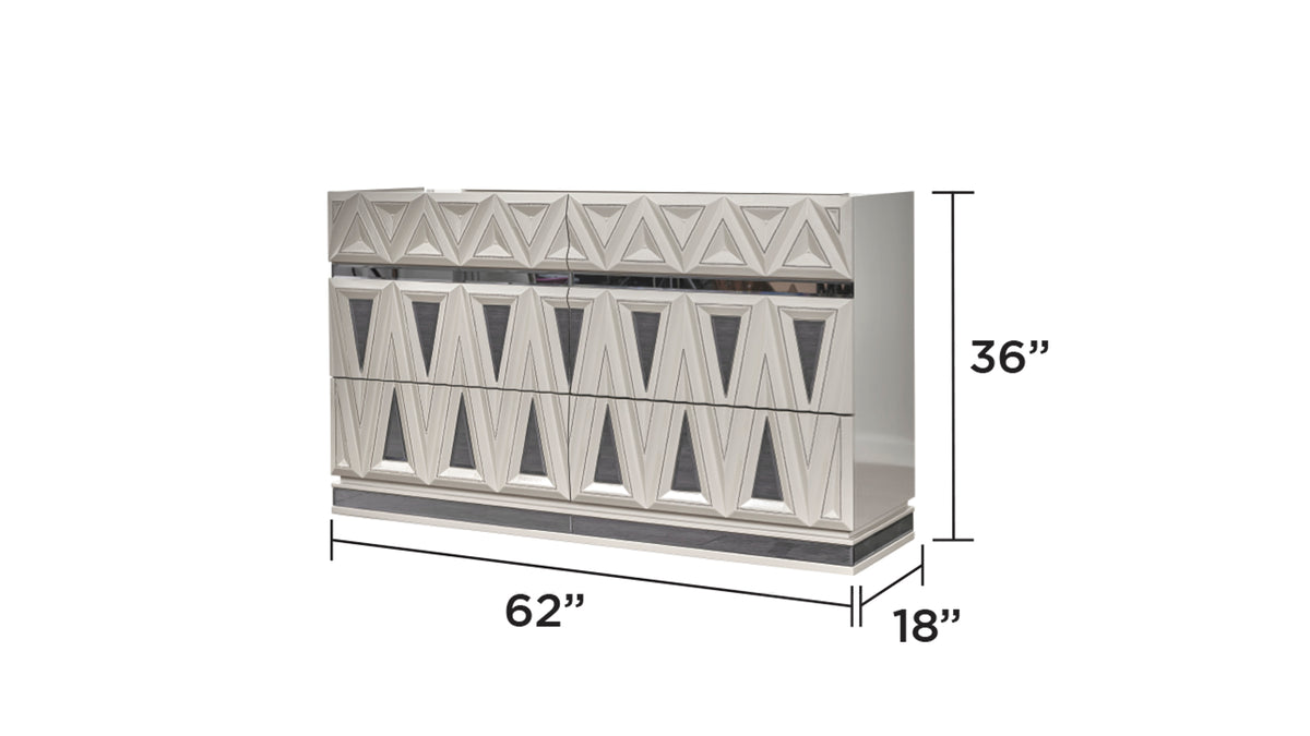 lavita river sand gray bedroom set — dimension_chart. Included pieces depend on selected configuration; chest excluded from 4 Piece.