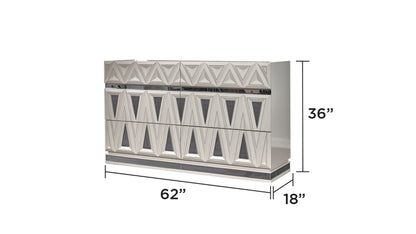 lavita river sand gray bedroom set — dimension_chart. Included pieces depend on selected configuration; chest excluded from 4 Piece.