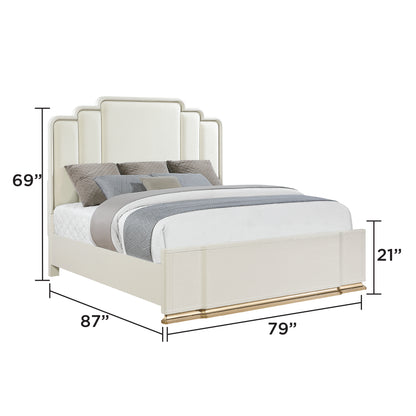Lexington Beige Bedroom Set - King bed dimension diagram; applies to King size only.