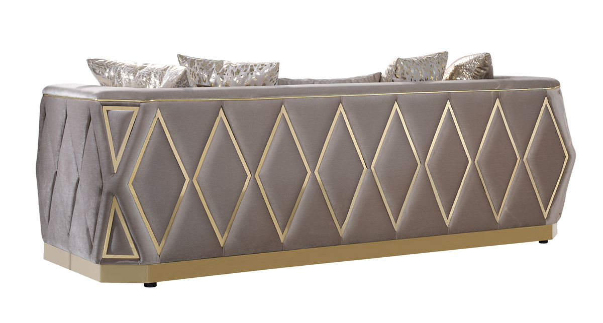 Cavalli taupe sofa rear.