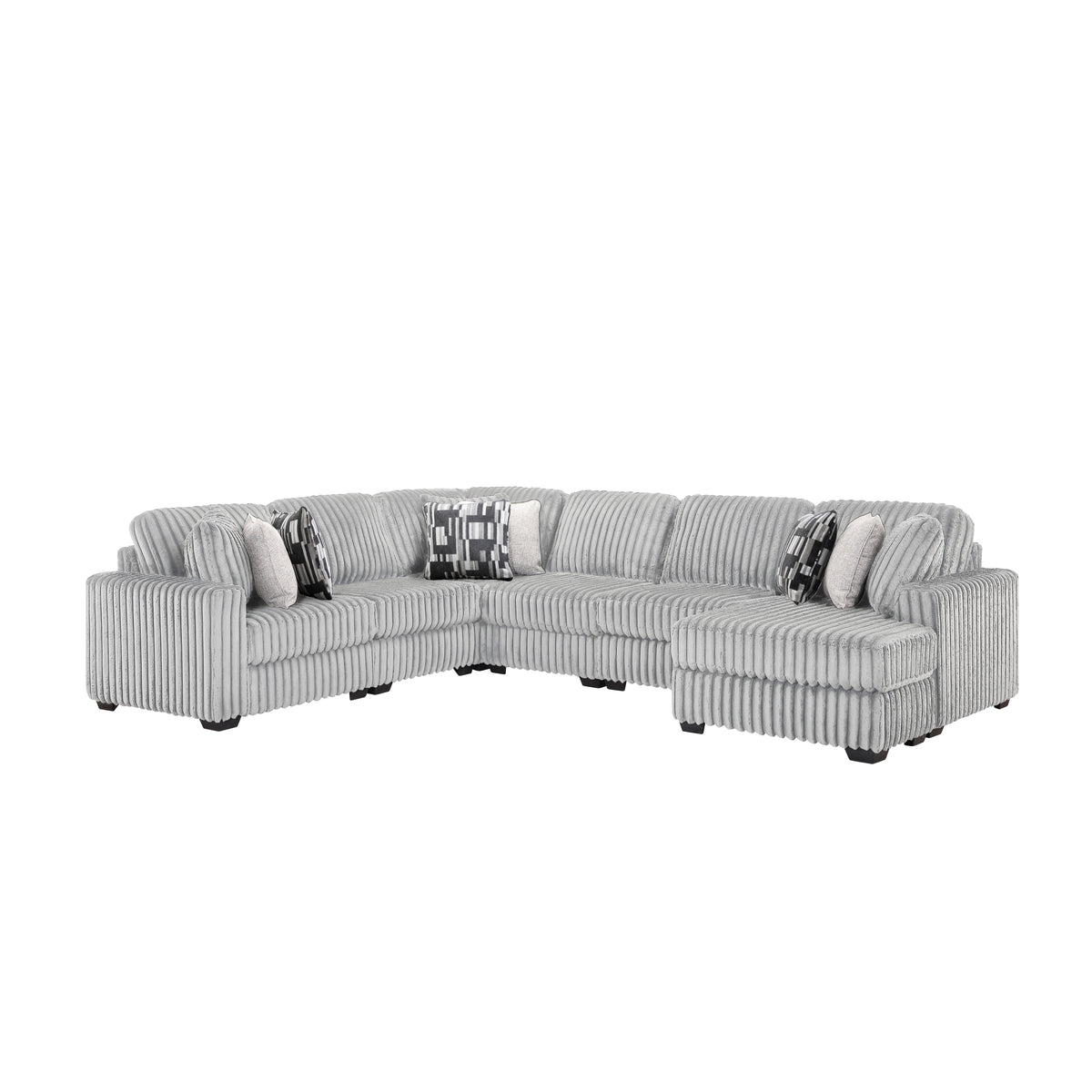 Snuggle Gray Sectional. Snuggle gray complete sectional. Additional product view.