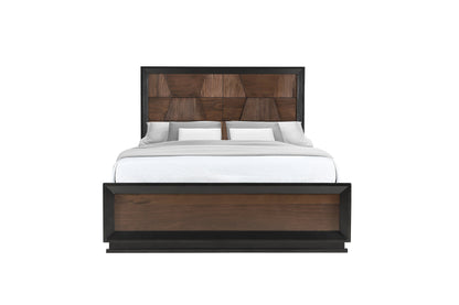 Houston Walnut Bed - front view.