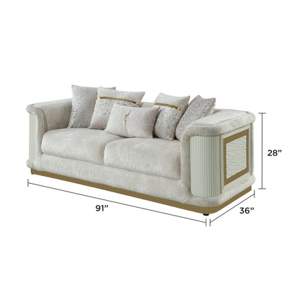 Bona Beige sofa - supplier dimension image.