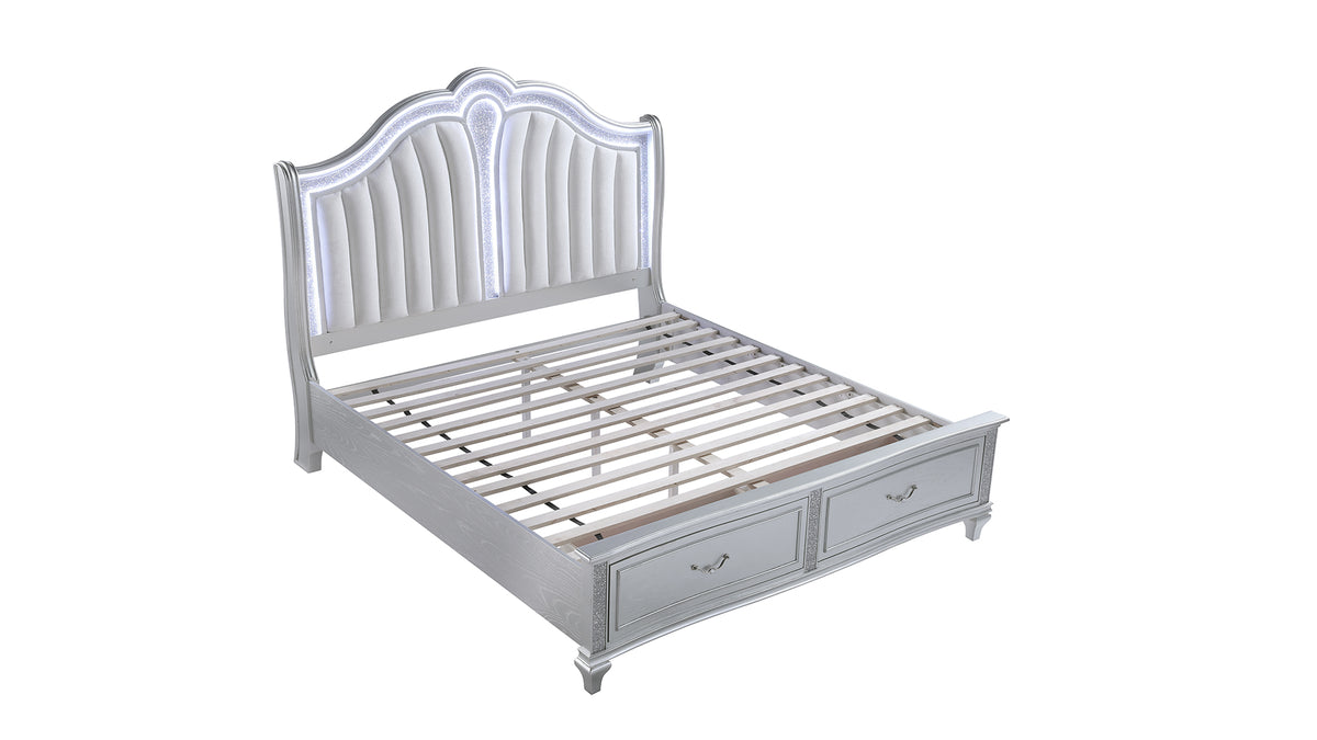 Mystic Silver Bed - bed frame slats. Shared supplier photo; photographed size is not verified.