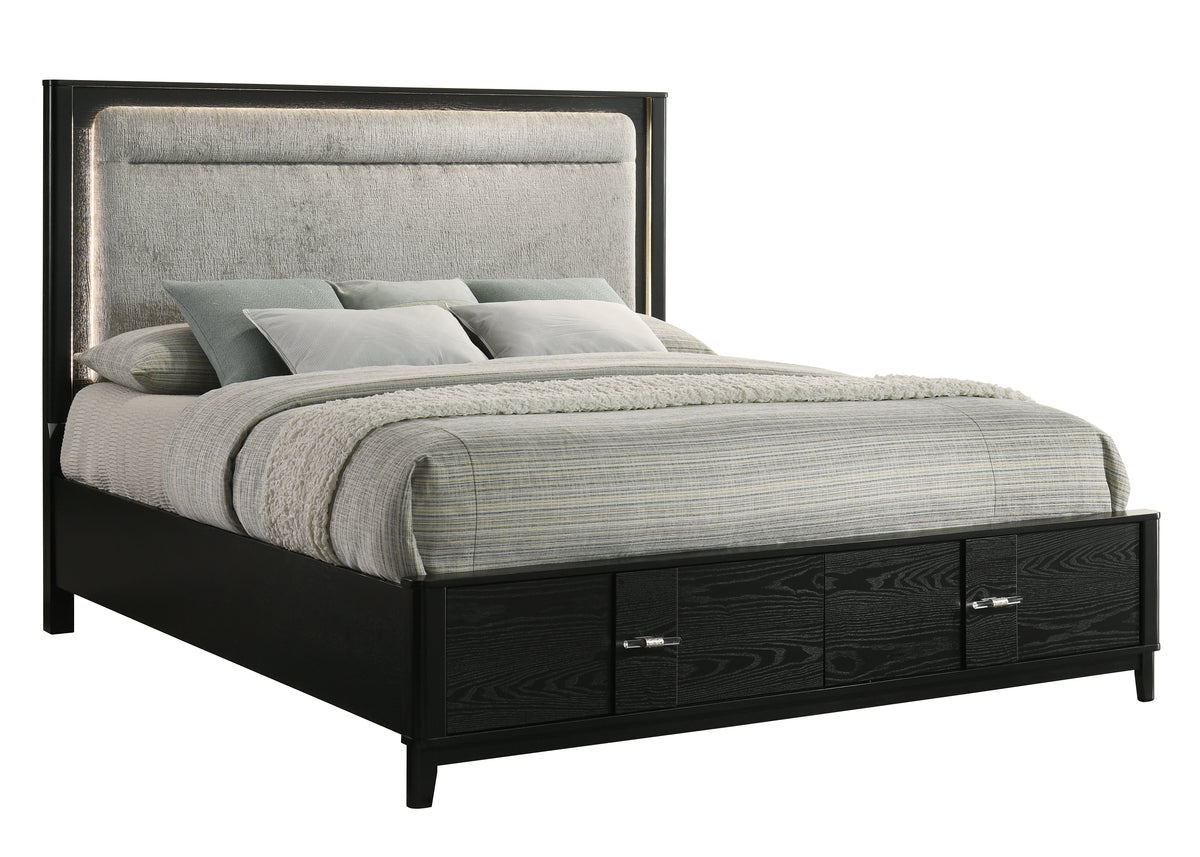 Opel Black Bed - bed-only view. Shared supplier photo; photographed size is not verified.