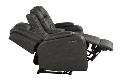 Benz gray loveseat.