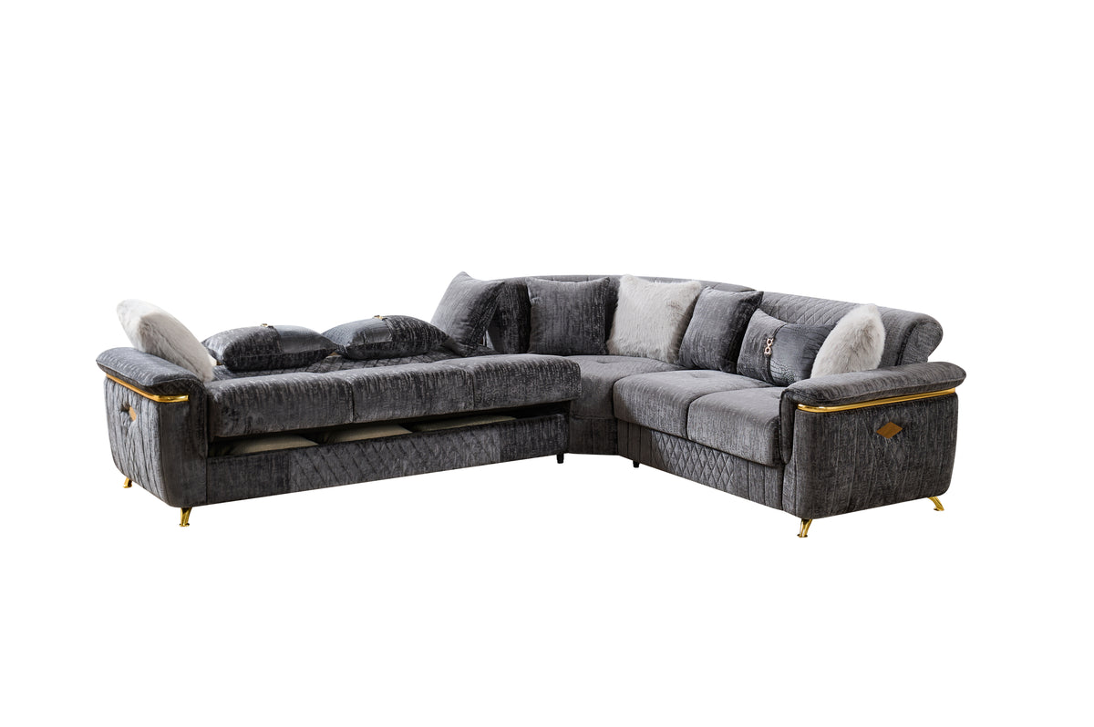 Argo Gray Sectional. Argo gray complete sectional. Additional product view.