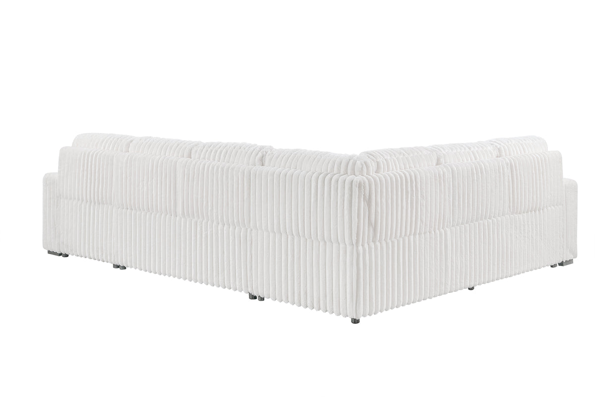 Grande Cream Sectional. Grande cream sectional rear. Additional product view.