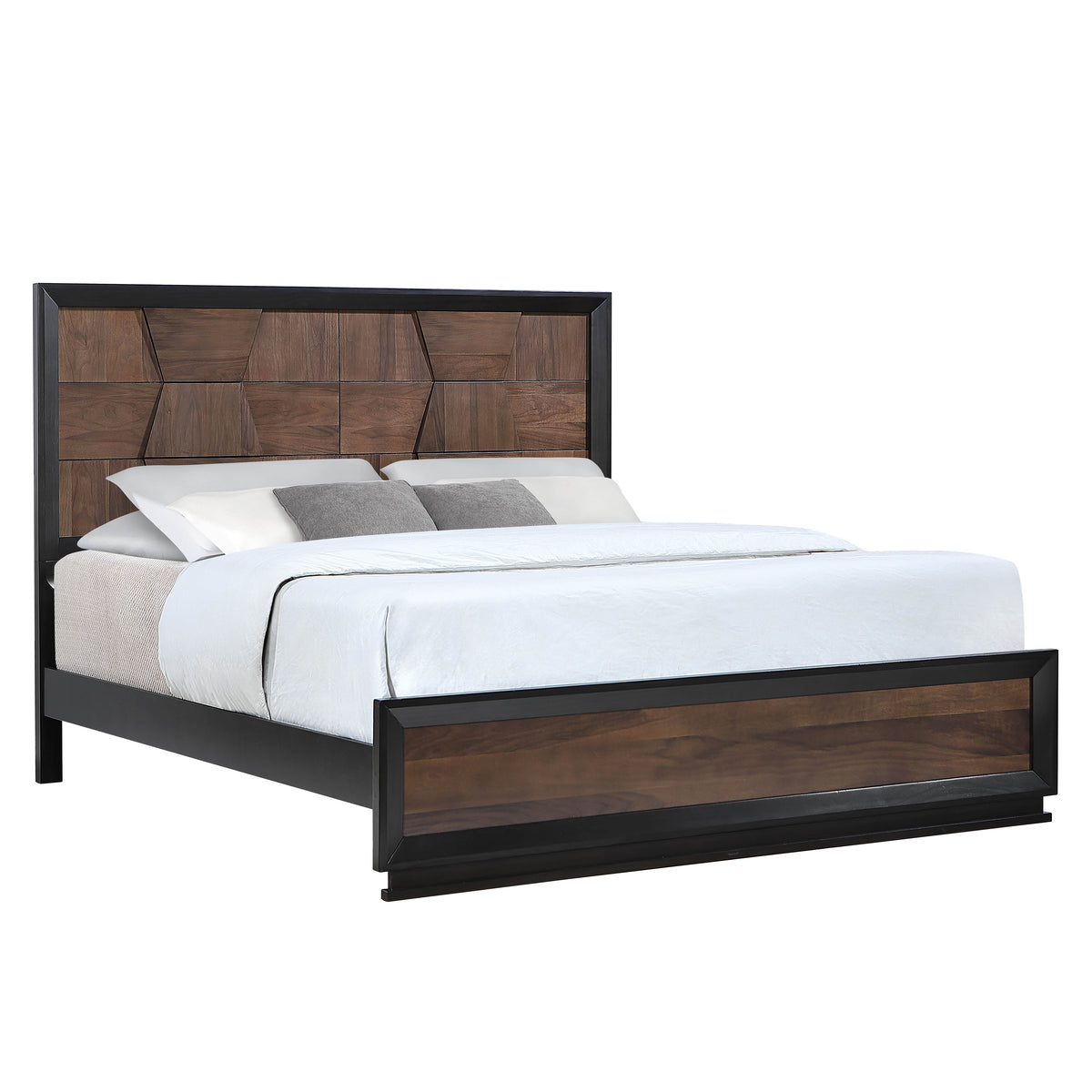 Houston Walnut Bed - bed-only view. Shared supplier photo; photographed size is not verified.