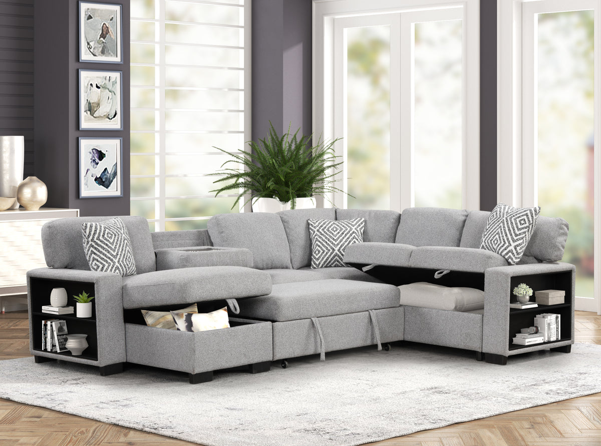 Cairo Gray Sectional. Cairo gray complete sectional. Additional product view.