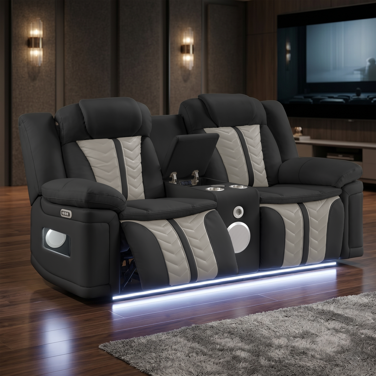 Cruiser Black and Gray Loveseat pictured.