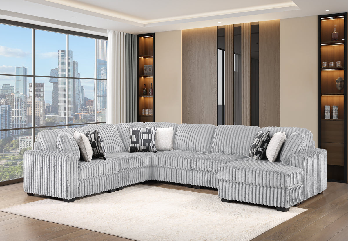 Snuggle Gray Sectional. Includes the complete Snuggle sectional configuration shown in the main product image.