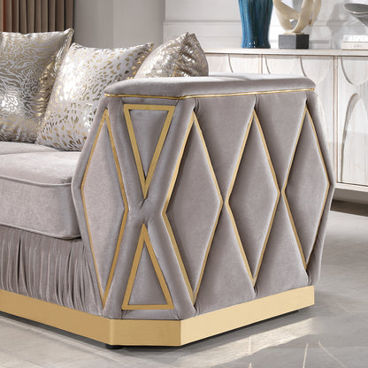 Cavalli taupe sofa or matching arm detail.