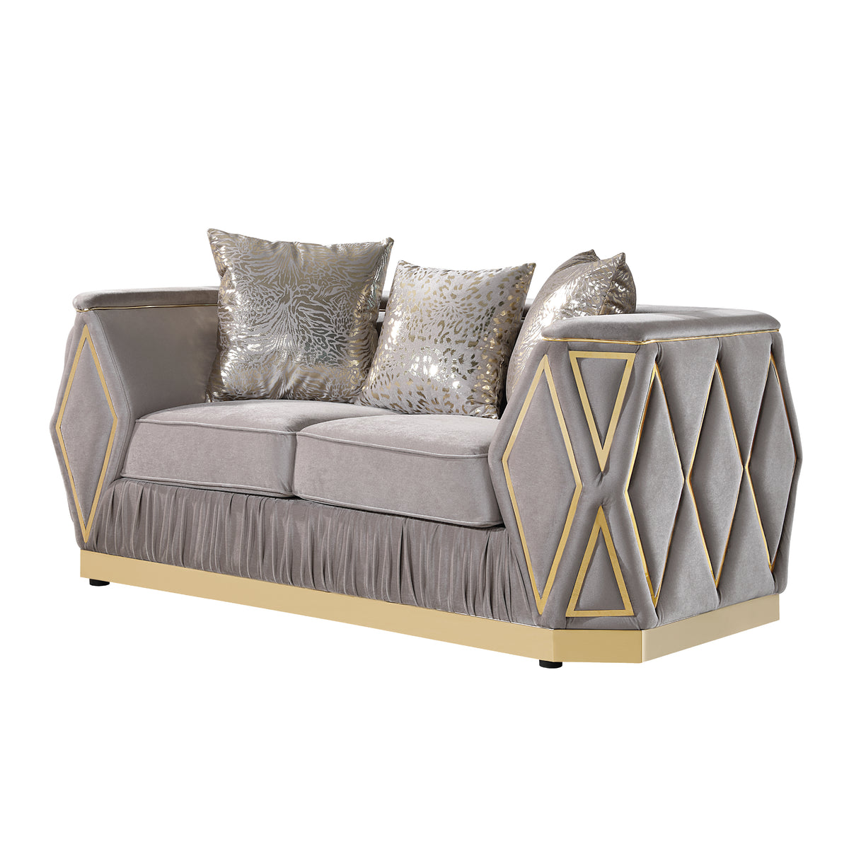 Cavalli taupe loveseat.