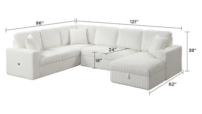 Grande Cream complete sectional - supplier dimension image.