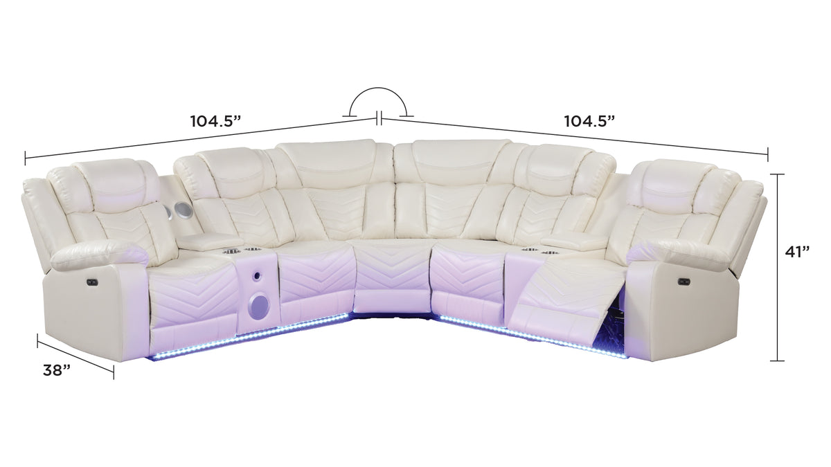 Challenger Ice complete sectional - supplier dimension image.