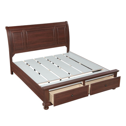Boston Walnut Bed - bed detail. Shared supplier photo; photographed size is not verified.