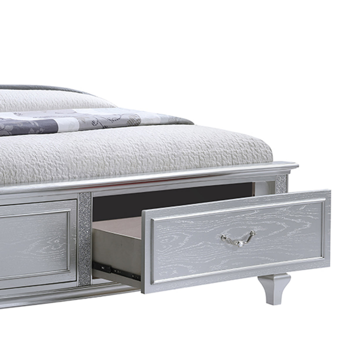 Mystic Silver Bed - drawer detail.